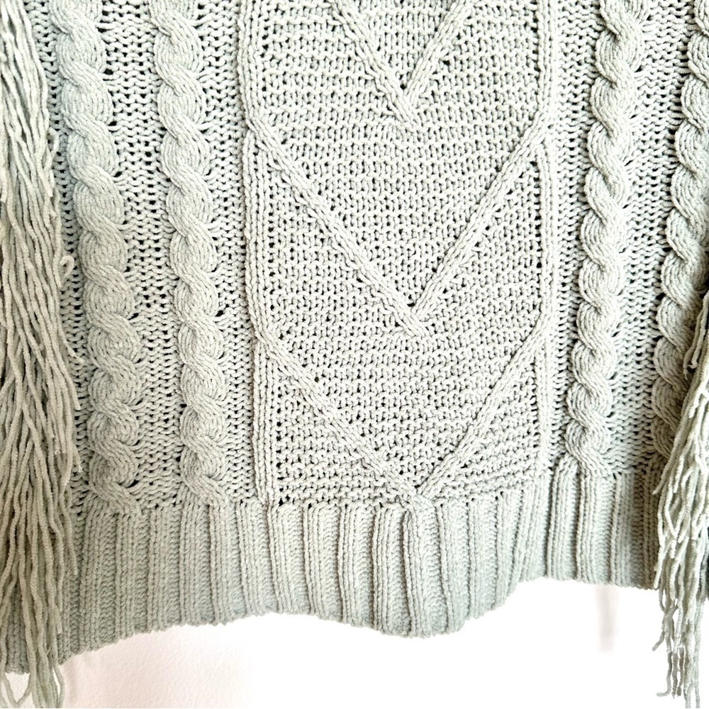 Rue21 Fringed Sage Green Cropped Sweater Size XS - Picture 7 of 10